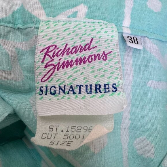 Richard Simmons Signatures Vintage Turquoise Button-Front Drop Waist Skirt 38 - Picture 3 of 9